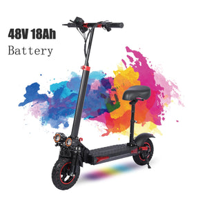 Foldable 1200W Electric Scooter with Seat for Adults, 11'' Off-road Tires, 48V 21Ah Battery, 33Miles Range Commuter E-scooter AXSSIBLZ