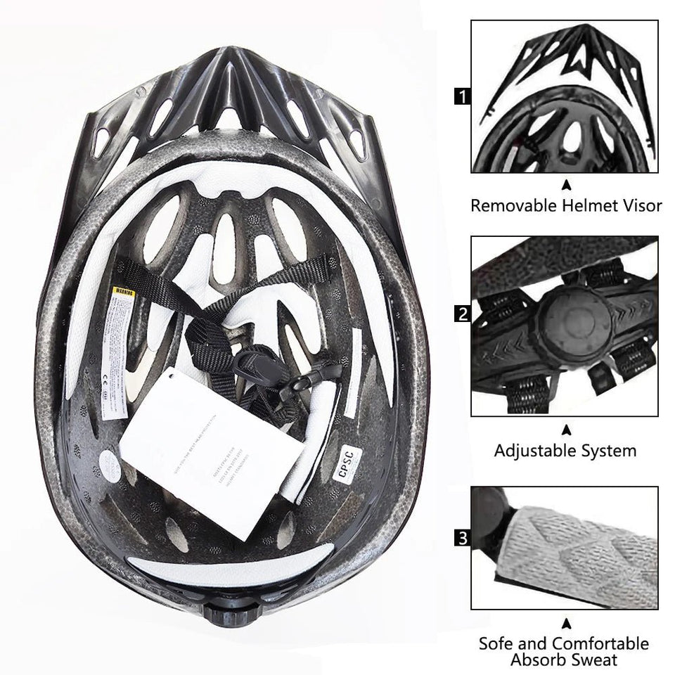 PMT New Cycling Helmet Comfort Lining Lightweight Hollow Riding Safety Head Protection Bicycle MTB Helmets Men Women Bike Helmet AXSSIBLZ