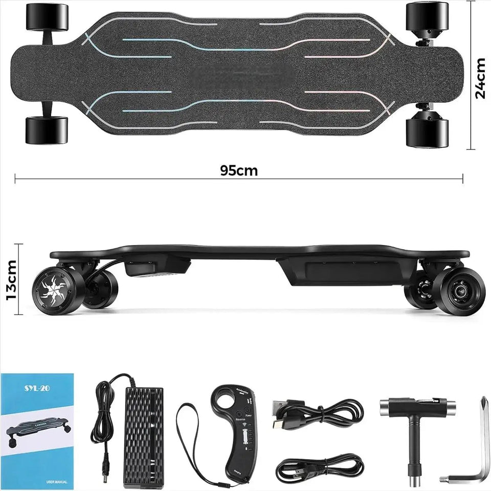 Electric Skateboards Longboards Dual-Drive Electric Scooter For Adults Teens With Remote Control And Charger Cycling Accessories AXSSIBLZ