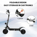TOURSOR E5B Electric Scooter Adults, 60V 40AH 6000W Dual Power Motor Top Speed Of 50mph Up to 60 Miles on a Full Charge AXSSIBLZ