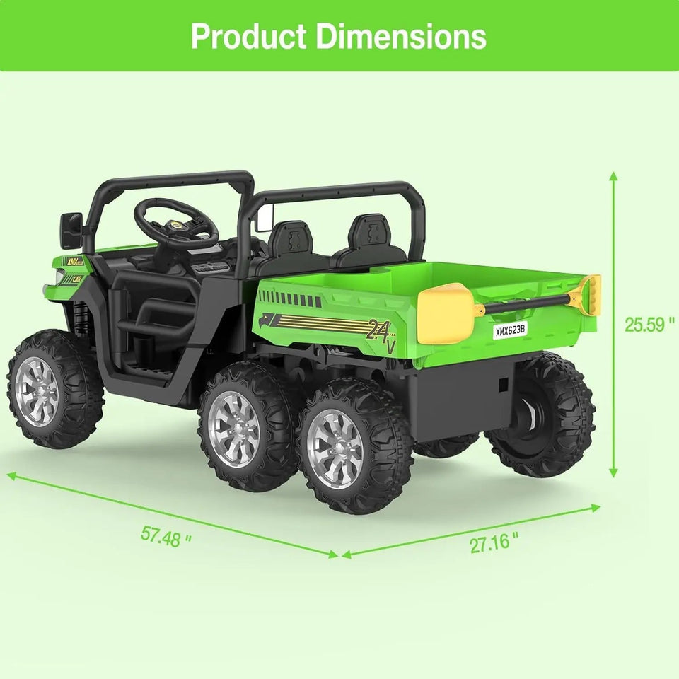 Ride On Truck Car 24 V Kids Electric Vehicles w/Parent Remote Control, Children Ride On Utv Car w/Safety Belt, Phone Connections AXSSIBLZ