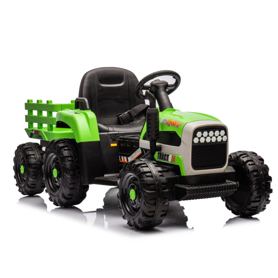 Ride on Tractor2.0 with Trailer,24V Battery Powered Electric Tractor Toy, 200w*2motor 1.86-4.97MPH/Remote Control AXSSIBLZ