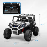 2 Seater 24V Electric Car for Kids with Remote Control, White AXSSIBLZ