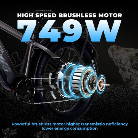 750W off-road electric bicycle 52V 17Ah 26 inch 4.0 fat tire with USB port and Bluetooth APP LCD screen 9-speed AXSSIBLZ