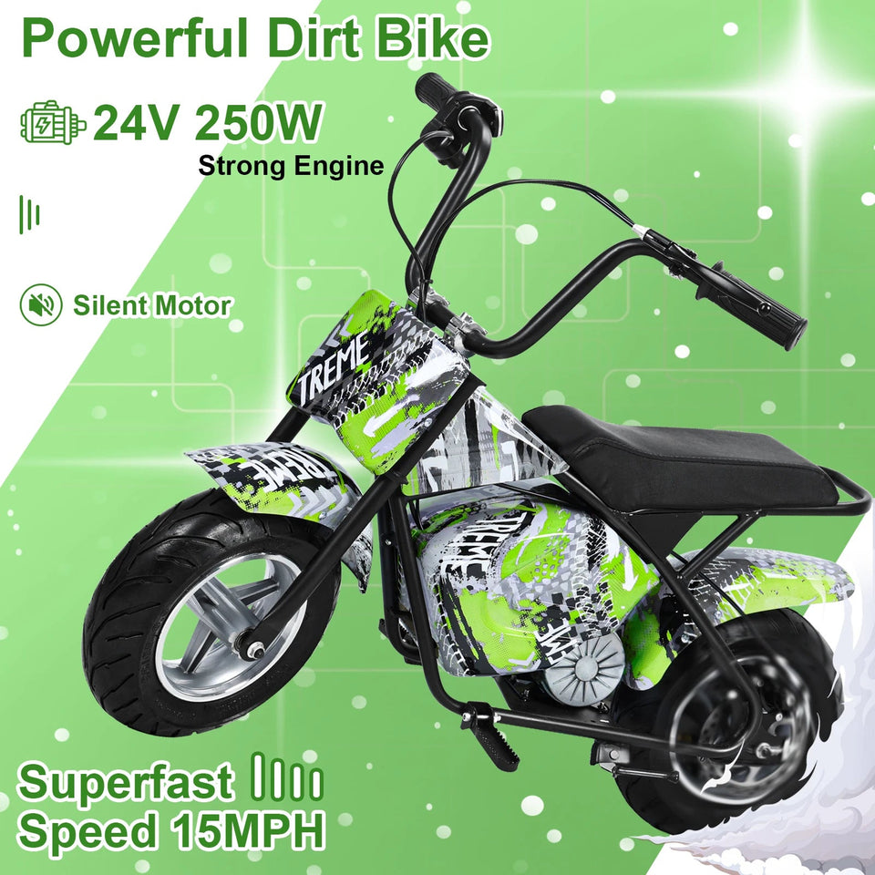 24V Kids Electric Dirt Bike Electric Dirtbike 250W Off-Road Bike Motocross Powerful Motorcycle for Kids with 13.67MPH Fast Spee AXSSIBLZ