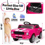 [Official Licensed]Shelby GT350 Kids Electric Car 12V 2WD W/ Parent Remote Control & Safety Belt - All-Terrain Ride-On Toy - Per AXSSIBLZ