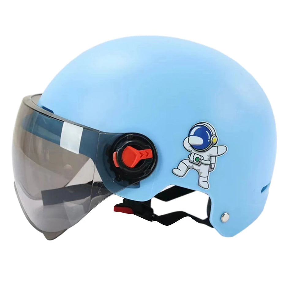 Men Motorcycle Helmet,Woman Electric Motor Car Scooter Bike Open Face Half Helmet,Anti-UV Safety Hat Bicycle Cap with Goggles AXSSIBLZ