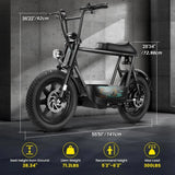 Peak 819W Electric Scooters with Seat for Adults, 16" Fat Tire for All-Terrain, Commuter Ebike for Teens, with Carry Basket AXSSIBLZ