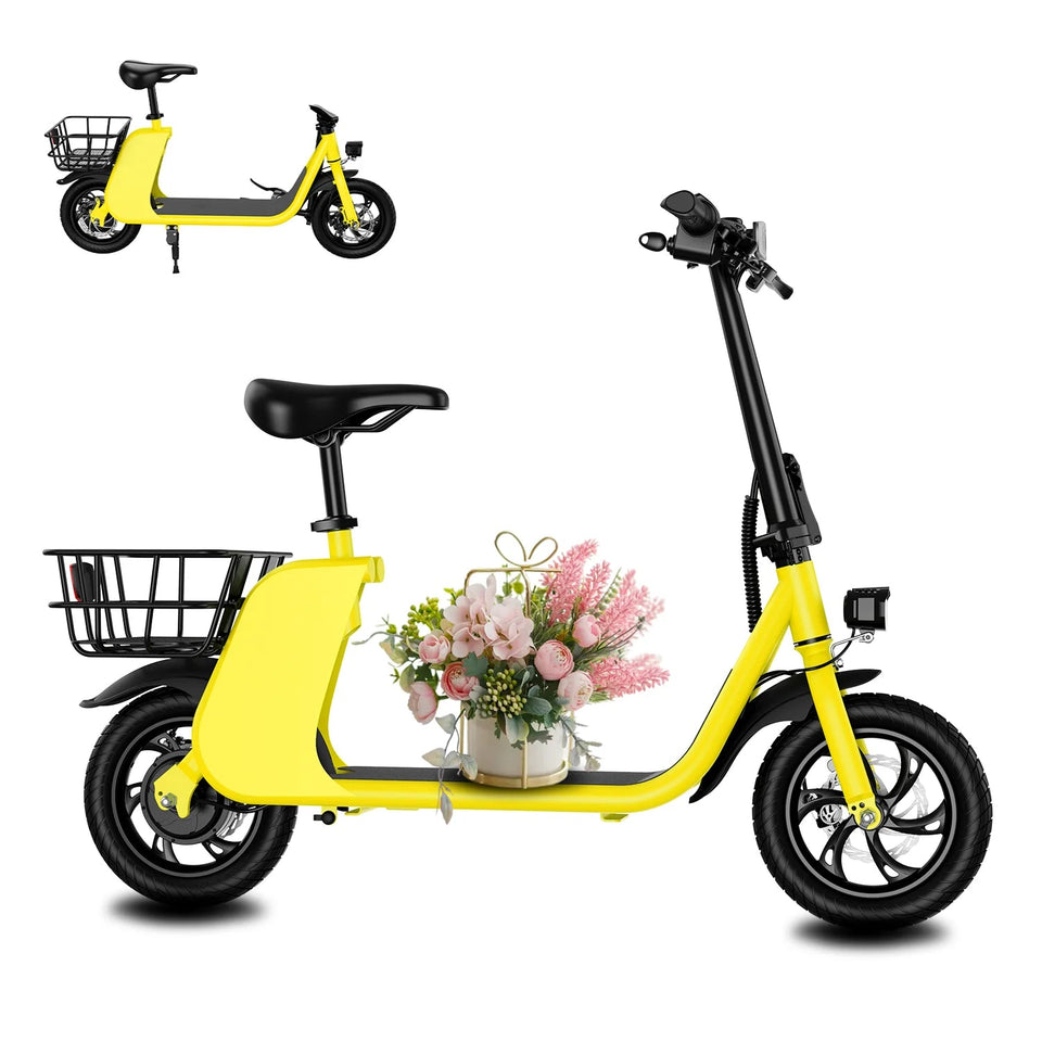 500W carbon steel electric front and rear dual disc brake bicycle for urban commuting with basket, adult electric bicycle AXSSIBLZ