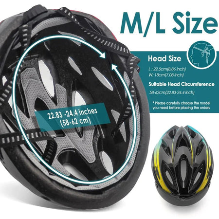 VICTGOAL Taillight Magnetic Goggles Bicycle Helmet - AXSSIBLZ