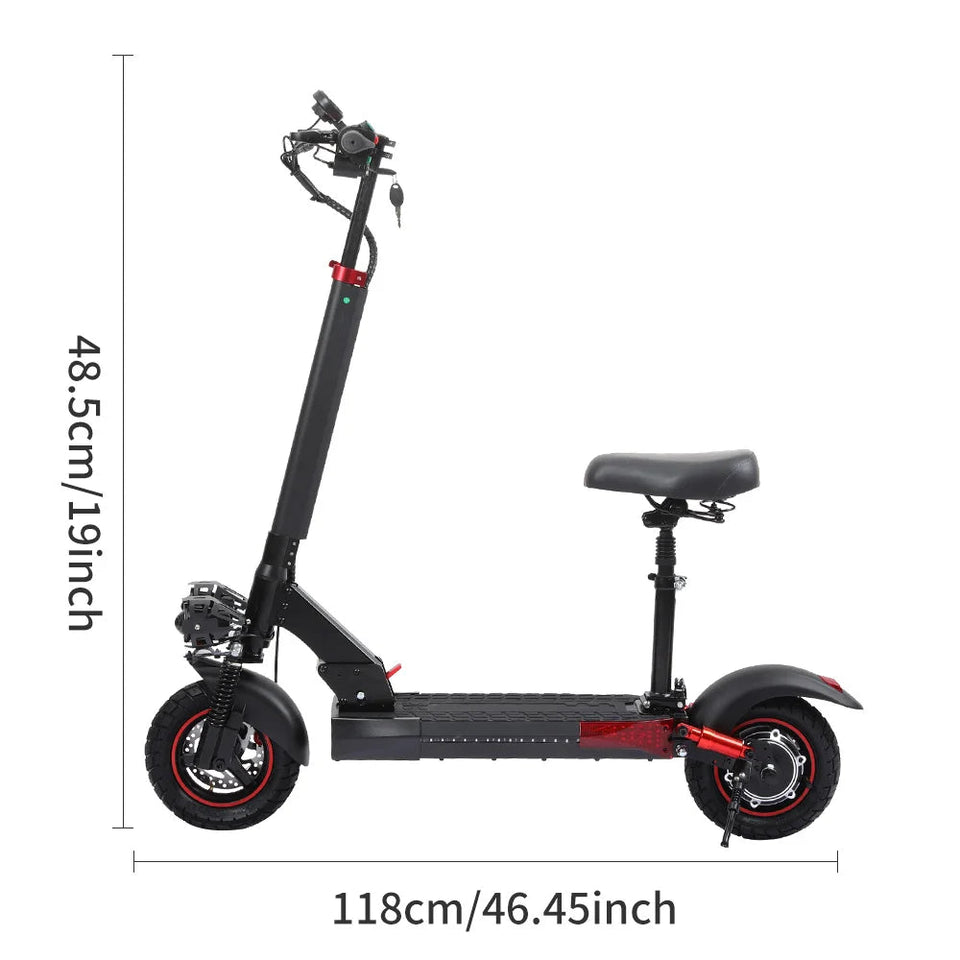 Motor 800W Folding Electric Scooters With Seat For Adults Commuter 28MPH Fast Foldable E-Scooter Off-Road Tires Electric Scooter AXSSIBLZ