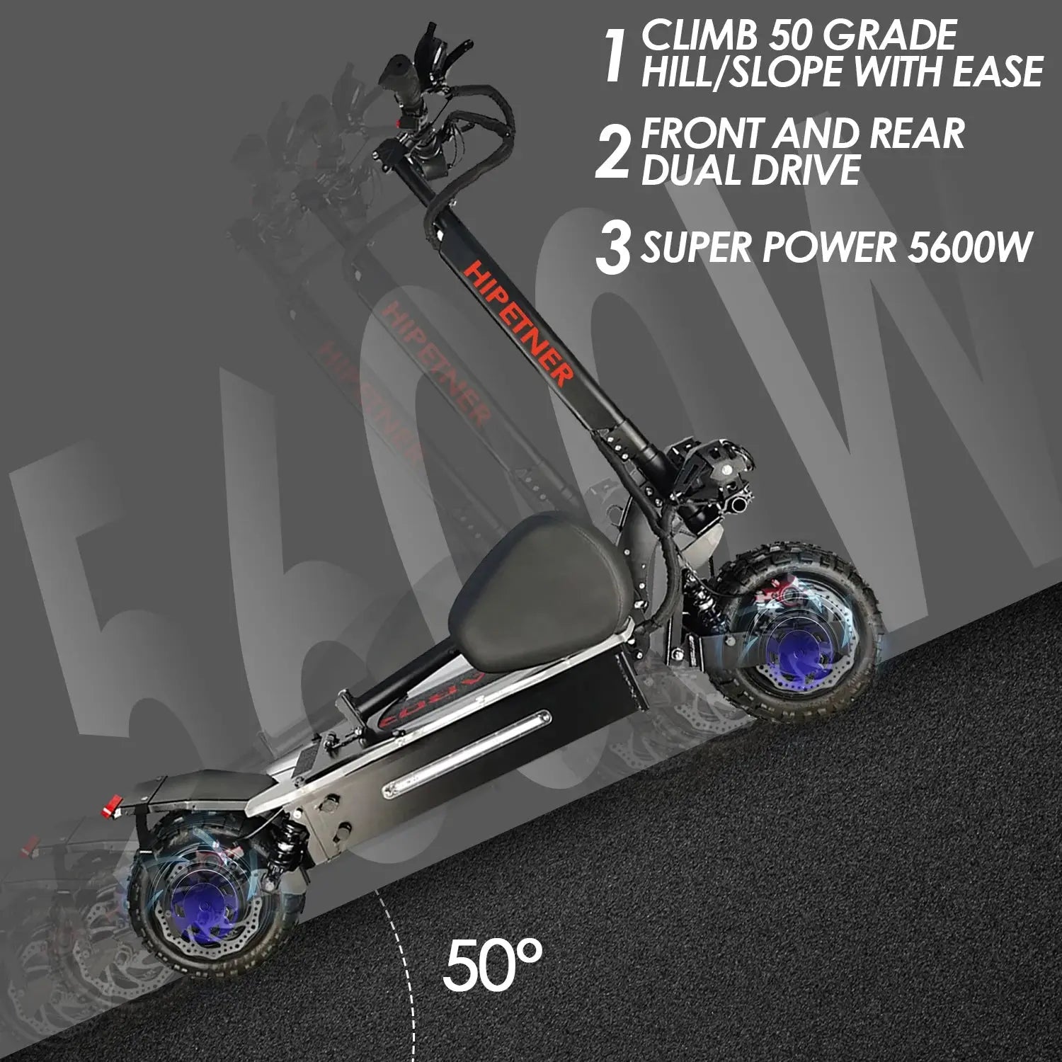 50° angle Fieabor Q06P E-Scooter