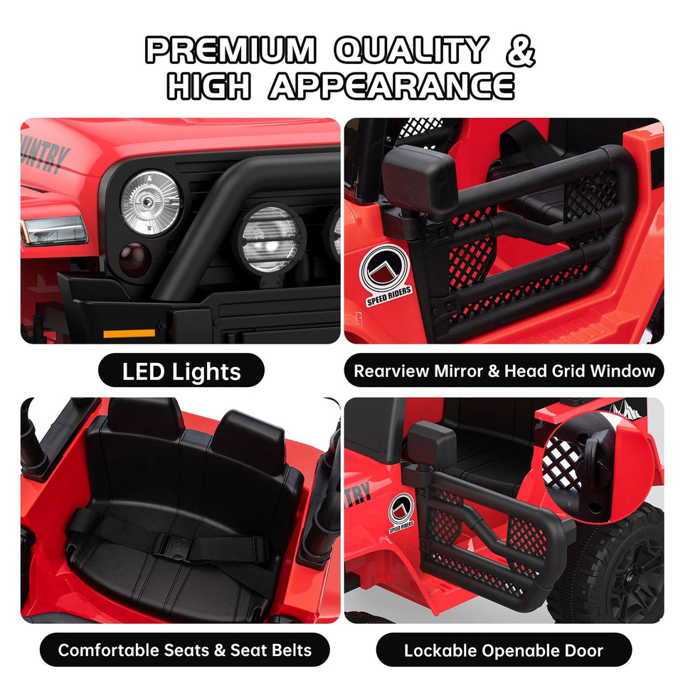 Electric Off-Road Kids Ride-On Car with Parent Remote Control - 4x4 Four-Wheel Drive AXSSIBLZ