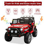 12V Battery Powered  Ride On Car 2 Seater kids Electric Vehicle Toy Truck w/Remote Control Equipped with Music AXSSIBLZ
