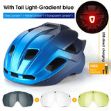 WEST BIKING Integrated Ultralight Bike Helmet With Taillight Goggle Men Women Cycling Safety Hat MTB Road Bike Motorcycle Helmet AXSSIBLZ