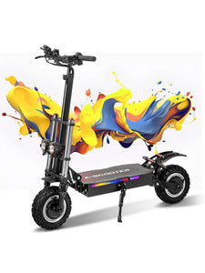 50Mph Fast Electric Scooter with Seat for Adults Load 440lbs 6000W Powerful Dual Motor Hydraulic Suspension Electric Scooter AXSSIBLZ