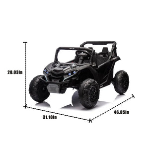 24V Two-Seater Kids Ride On UTV,Anti-collision bar,Storage space,Music,USB,Bluetooth,Volume control,for Kids 3+. AXSSIBLZ