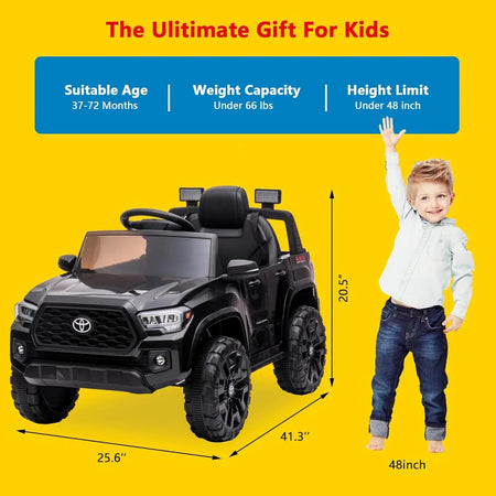 12V Kids Ride on Truck Electric Vehicle Toy with Remote Control, Spring Suspension Safety Belt, Soft Start, LED Light, 3 Speeds AXSSIBLZ