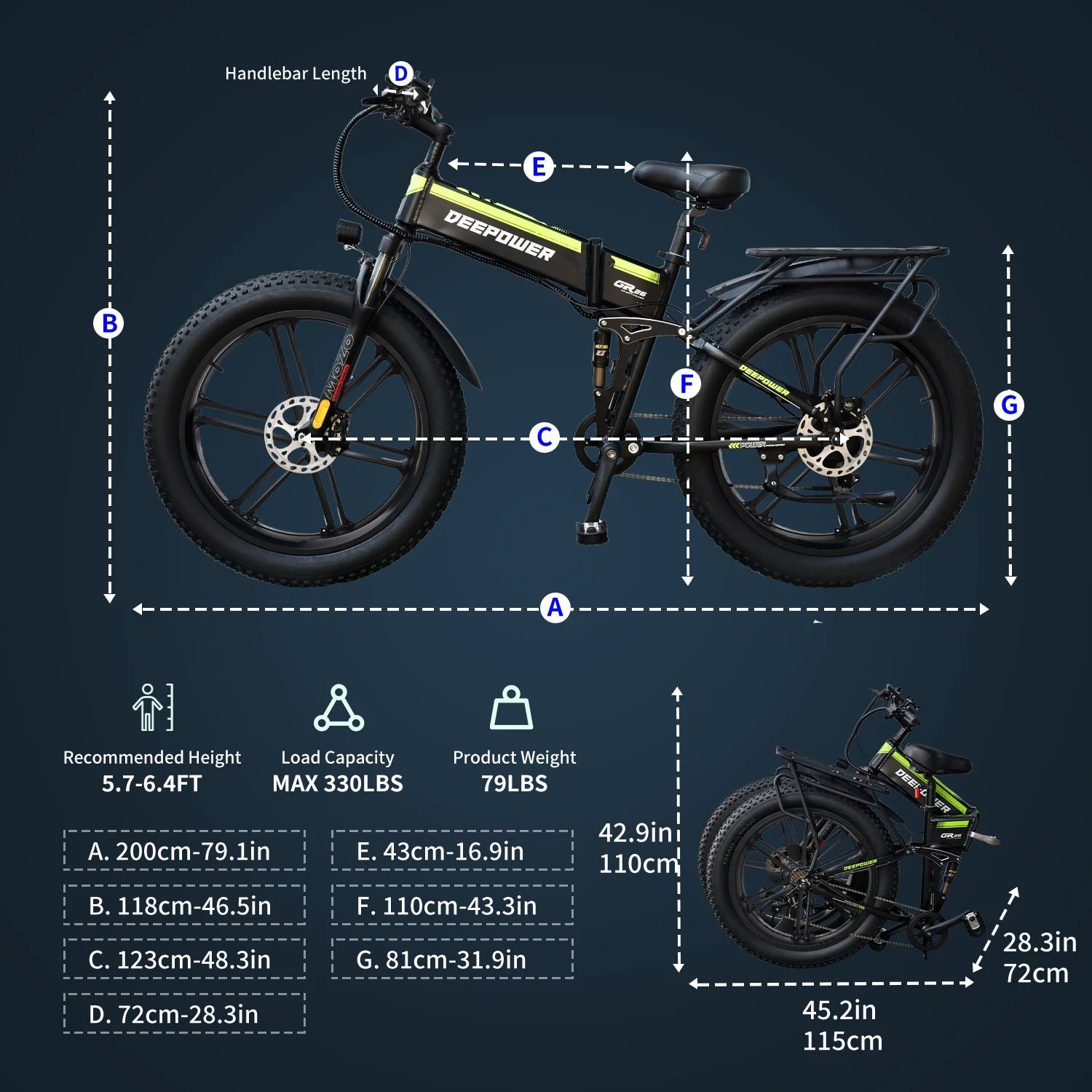 H26PRO 2000W Electric Bike Bicycle 48V 25AH Battery 26 Inch Fat Tire Folding Electric Bikes AXSSIBLZ