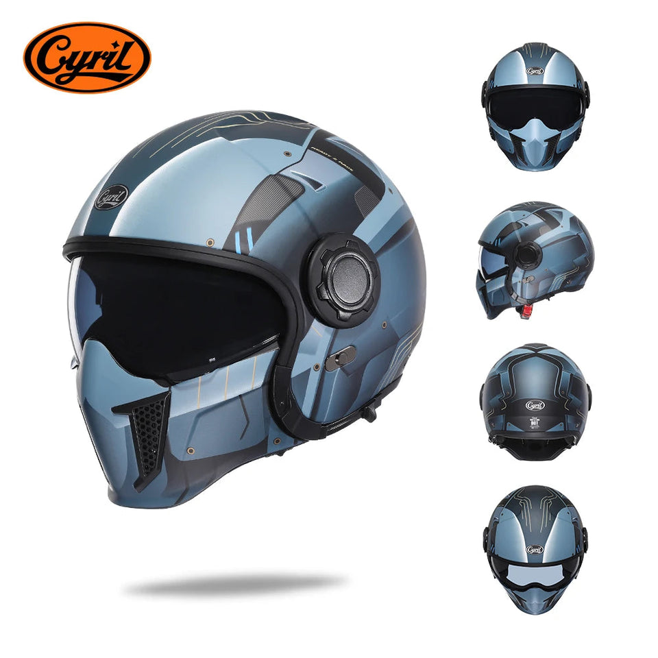 Motorcycle Helmet Full Face Open Face Helmet Modular Helmets Double Lens Quick Release Buckle Men Women CYRIL OP12A Cascos Moto AXSSIBLZ