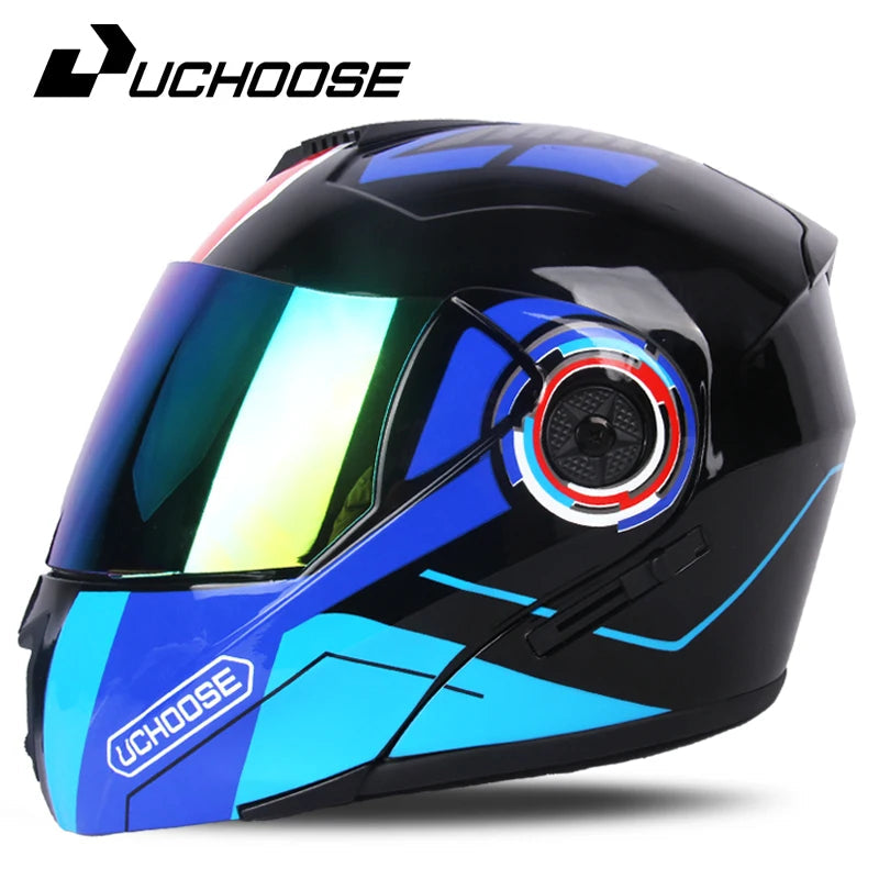 Flip-Up Motorcycle Helmet – Dual Lenses, Full Face Protection, Ideal for Riding & Motocross AXSSIBLZ