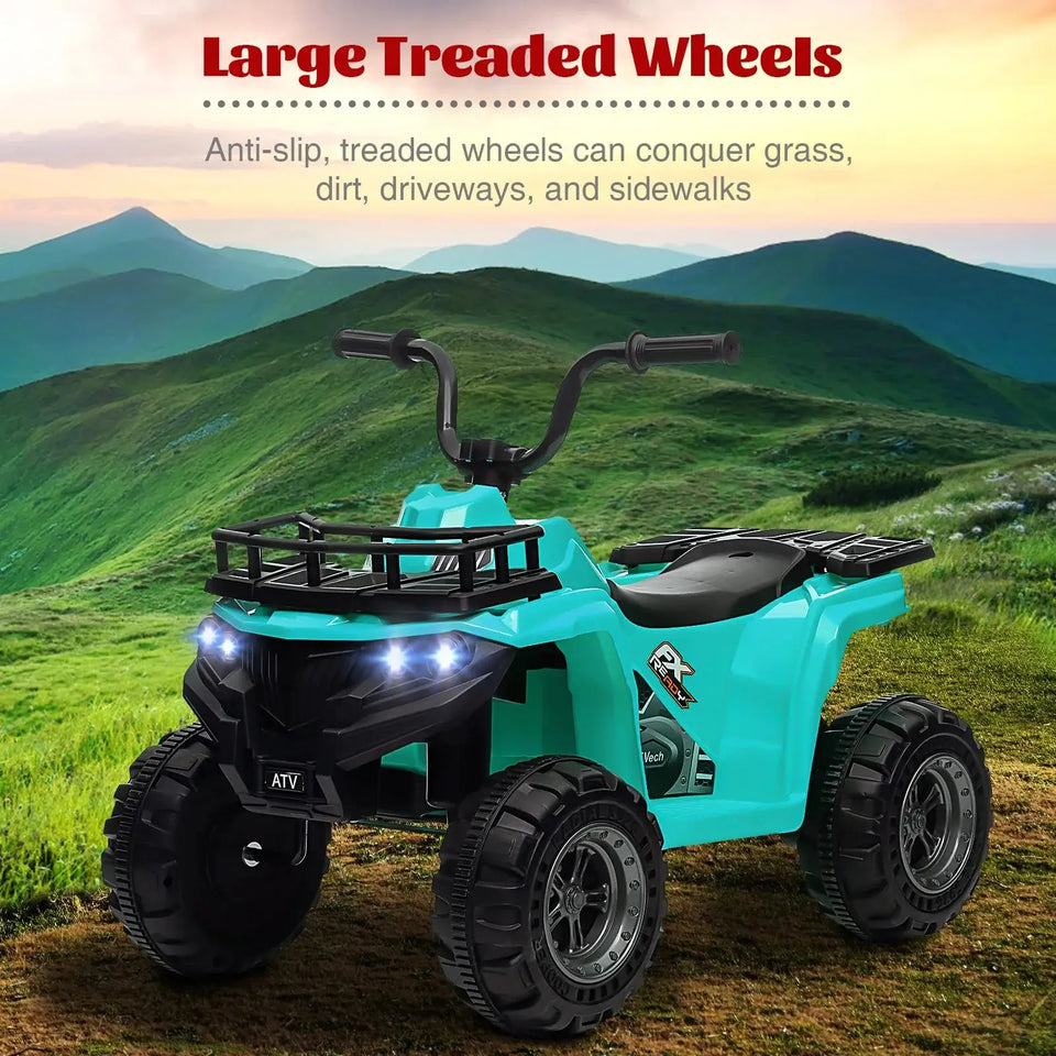 Kids Ride On ATV, 12V Battery Powered Electric Vehicle With Remote Control, 4-Wheeler Quad ATV Play Car For Boys Girls AXSSIBLZ