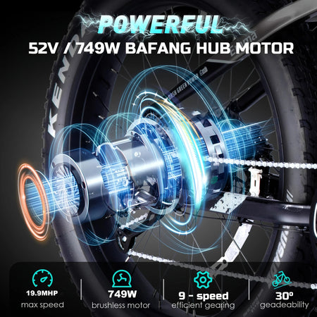 Adult electric bicycle tire 26 inch 52V750W motor 17AH high-quality battery cell mountain motorcycle with front shock absorber AXSSIBLZ