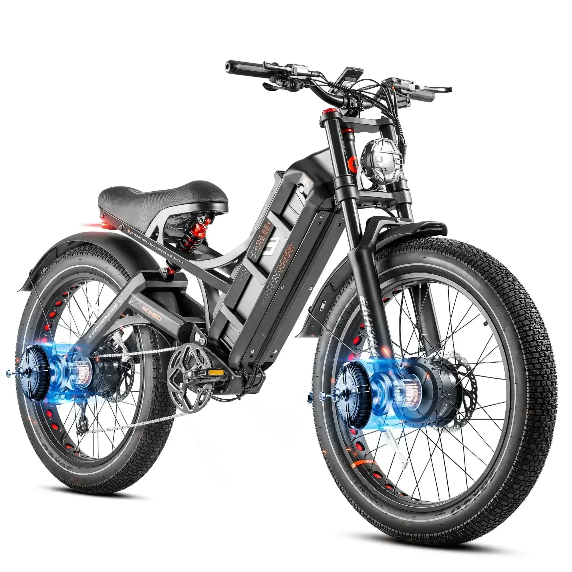 Romeo Pro 2 Xtreme 3000W Dual Motor Fat Tire Ebike – Luxury Off-Road Performance AXSSIBLZ