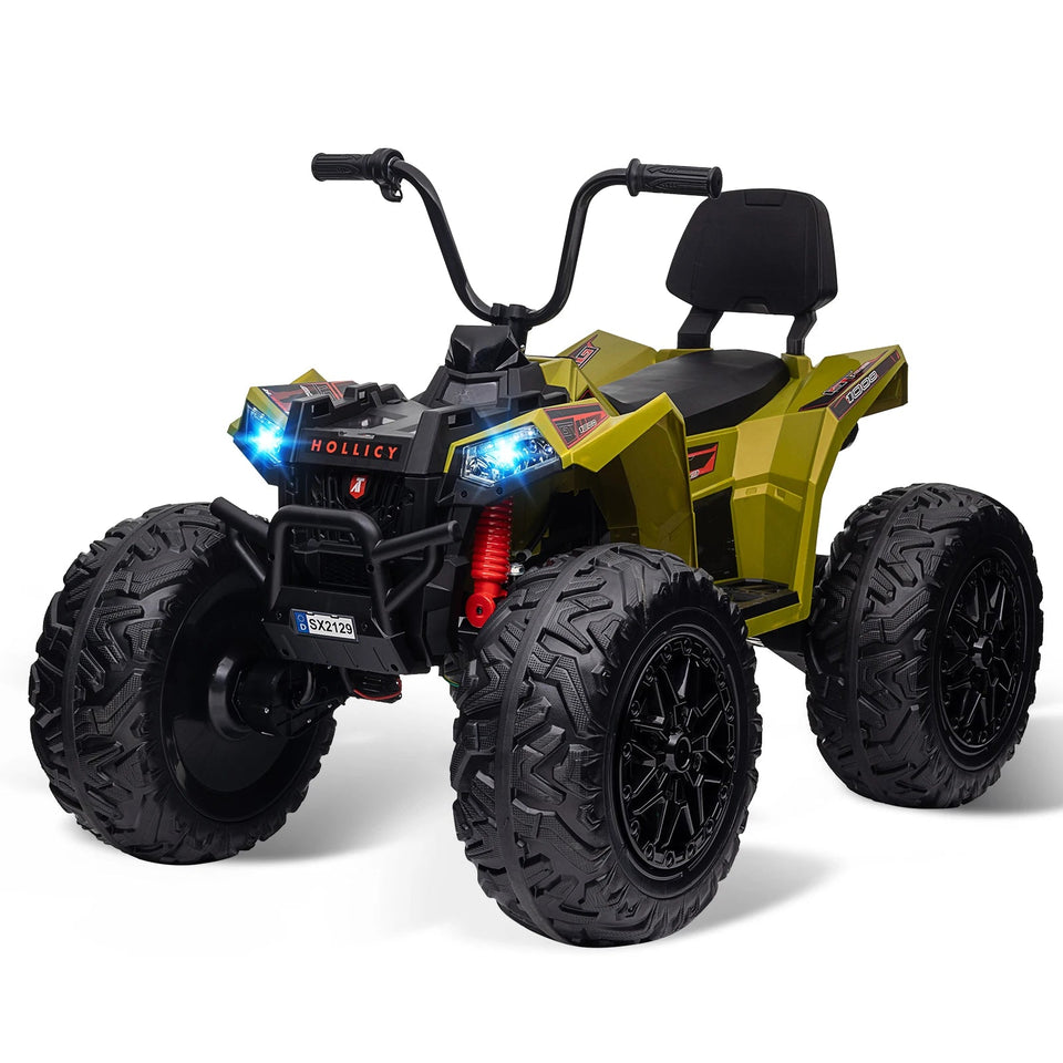 24V Kids ATV,Two Seater Ride on Car 4WD Quad Electric Vehicle,4x100W Powerful Engine with 7AHx2 Large Battery Accelerator Handle AXSSIBLZ
