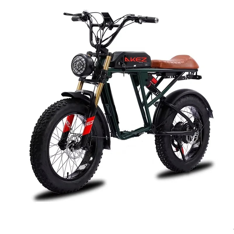 750W Electric Bike - 20-inch, Retro Off-Road, 45 KM/H Speed W/ Removable Battery 45KM/H AXSSIBLZ