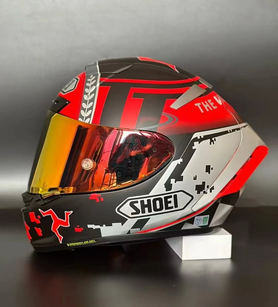 Motorcycle helme Full Face shoei X14 isle of man TT X-Sprit 3 RED  Motocross Racing Motobike Riding Helmet Casco De Motocicleta AXSSIBLZ