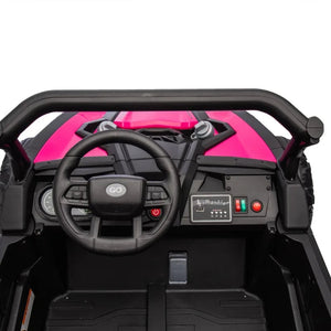24V Two-Seater Kids Ride On UTV W/Parents Remote Control,Four-Wheel Suspension,Anti-collision bar,Music,Bluetooth for Kids 3+. AXSSIBLZ
