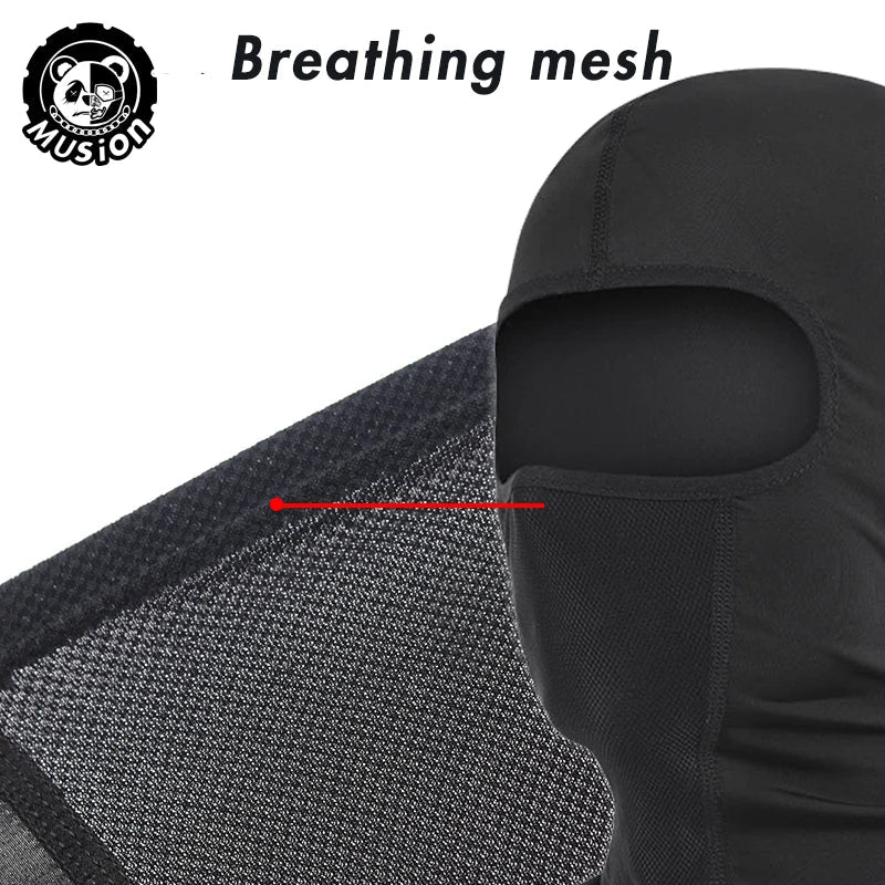 Musion Cycling Helmet Balaclava with Glasses Hole Motorcycle Full Face Mask Sun Protection Ice Silk Biker Headgear Breathable fo AXSSIBLZ