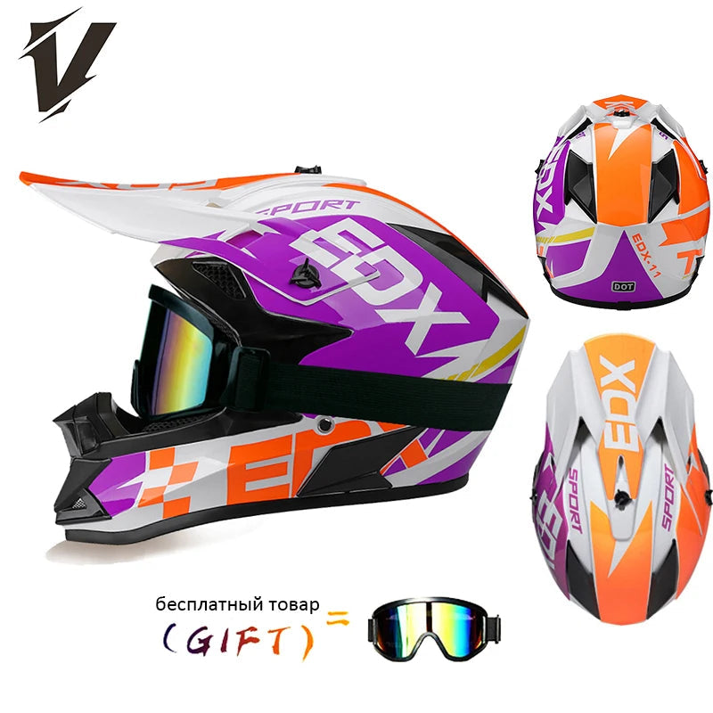VGV 166 Rally helmets extremely breathable adaptable independent goggles anti-stifling no pressure on the head DOT/ECE certified AXSSIBLZ
