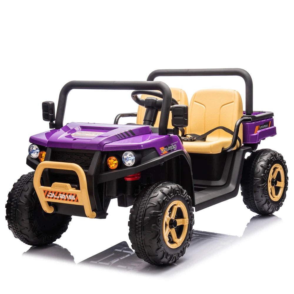 24V XXXL Kids Ride on UTV W/Parents Remote Control,Two-seater,Automatic Tipping Bucket,Rear Wheel Suspension,Slow Start AXSSIBLZ
