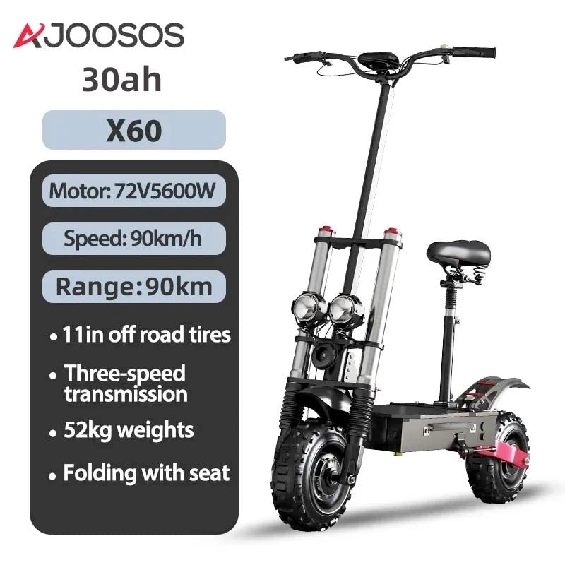 AJOOSOS 2024 X60 X700 X500 Electric Scooter 2400W-5600W Dual Motor Electric Scooters Adults Removable Seat Patinete Eléctricos AXSSIBLZ