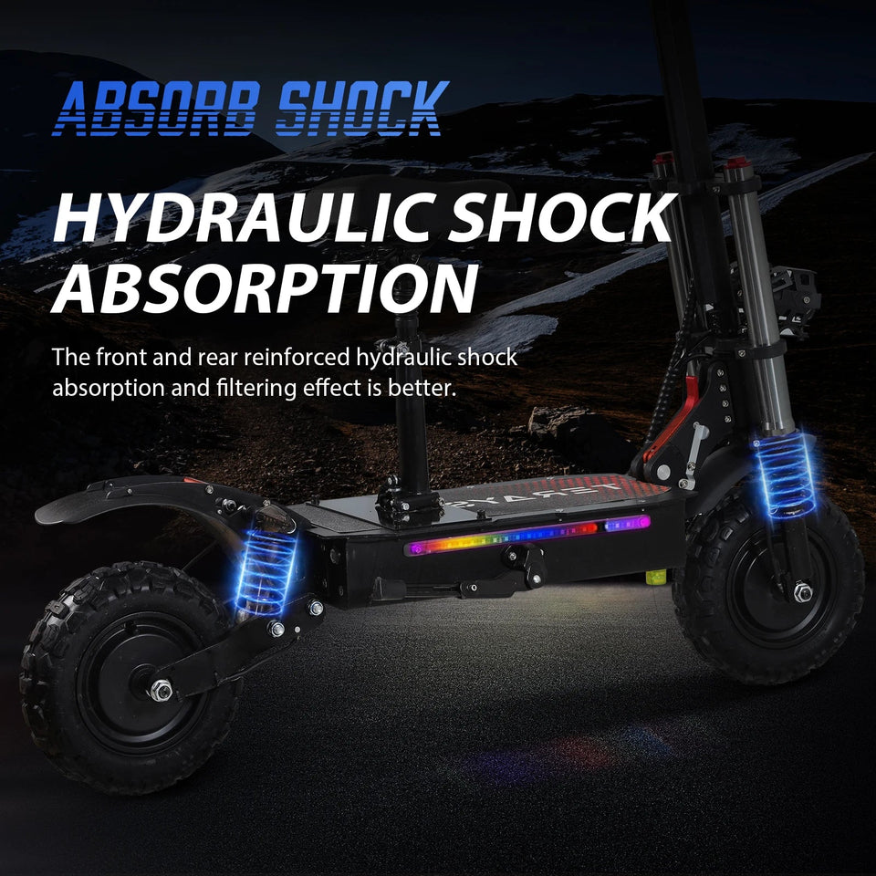 6000W High Power Adult Electric Scooter  Off-Road Commute Foldable 60V 38Ah Large Battery 60 Miles Range 50 Mph Fast E-Scooter AXSSIBLZ