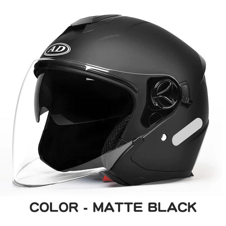Motorcycle helmet half face double lens four seasons men's and women's motorcycle half 3/4 open face helmet  AXSSIBLZ