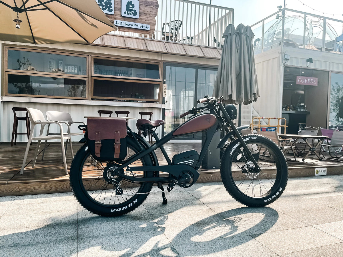 2024 BISEK 26'' Alumilloy E Bike Dual 25AH Lithium Batteries Retro Vintage Style Disc Brake Fat Tire Vintage Electric Bikecustom AXSSIBLZ