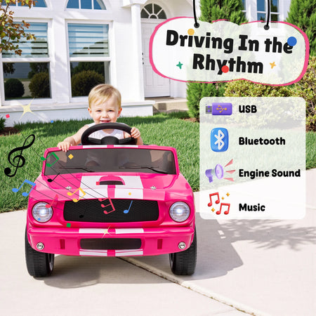 [Official Licensed]Shelby GT350 Kids Electric Car 12V 2WD W/ Parent Remote Control & Safety Belt - All-Terrain Ride-On Toy - Per AXSSIBLZ