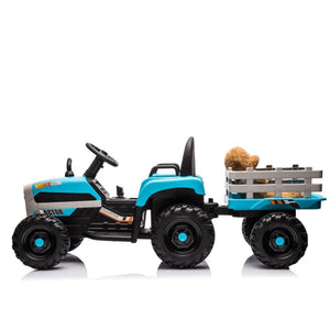 Ride on Tractor2.0 with Trailer,24V Battery Powered Electric Tractor Toy, 200w*2motor 1.86-4.97MPH/Remote Control AXSSIBLZ