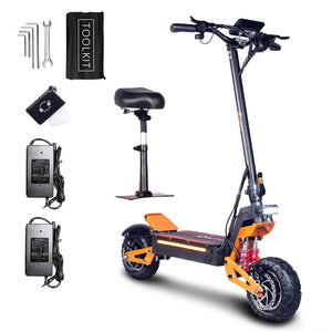 Foldable 5000W Dual Motor Adult Electric Scooter 11 inch Off-road Tyres 52V-26AH Max Speed 65KM/H Max Range 80KM Hydraulic Brake AXSSIBLZ