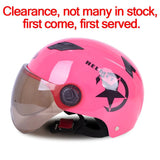 Men Motorcycle Helmet,Woman Electric Motor Car Scooter Bike Open Face Half Helmet,Anti-UV Safety Hat Bicycle Cap with Goggles AXSSIBLZ