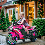 12V Kids Ride on Motorcycle, Battery Powered Electric Motorcycle for Kids, Ride on Toy with LED Light Wheels, MP3, Bluetooth AXSSIBLZ