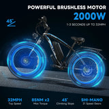 Baolujie 2000W Electric Bike with 20AhRemovable Battery 26"×4"Fat Tire Ebike for Adults 35MPH 80MilesElectric Bicycles AXSSIBLZ