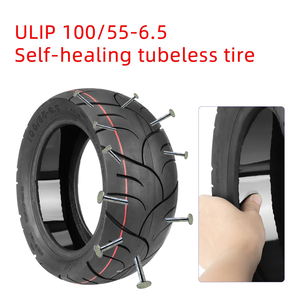 Ulip 11 Inch 100/55-6.5 Self-healing Tubeless Tire For Electric Scooter Front & Rear Built Self-repair Glue Explosion-Proof Tyre AXSSIBLZ