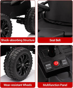 24V Ride On Truck Car, Electric Utv Car with Remote Control, 4 Shock Absorbers, Safety Belt, 16'' Wide Seat, Music, 4WD Power AXSSIBLZ