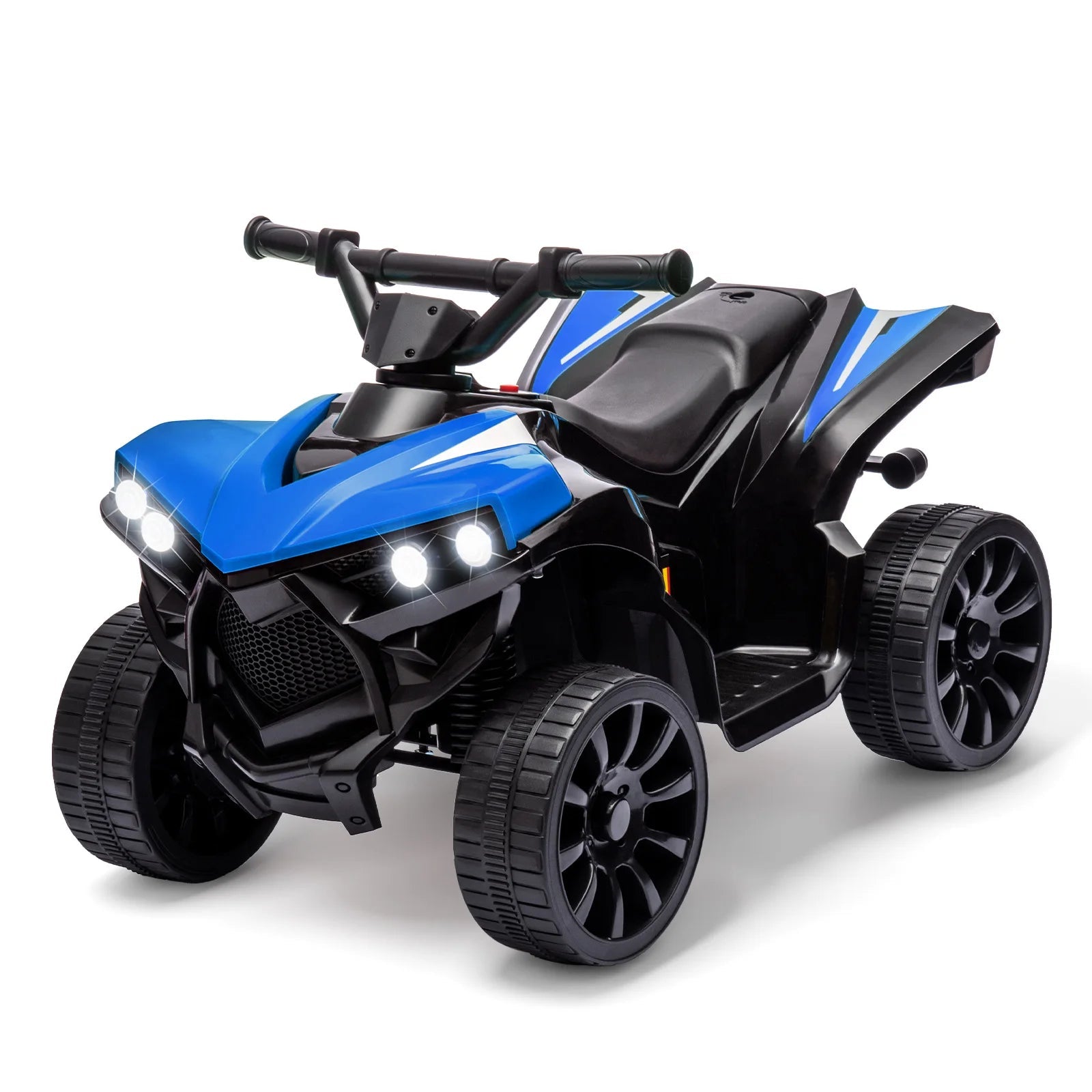 Kids 6V ATV, Ride on Quad Car Toy with LED Lights, Music, Foot Pedal Wear-Resistant Wheels, Battery Powered Electric Vehicle AXSSIBLZ