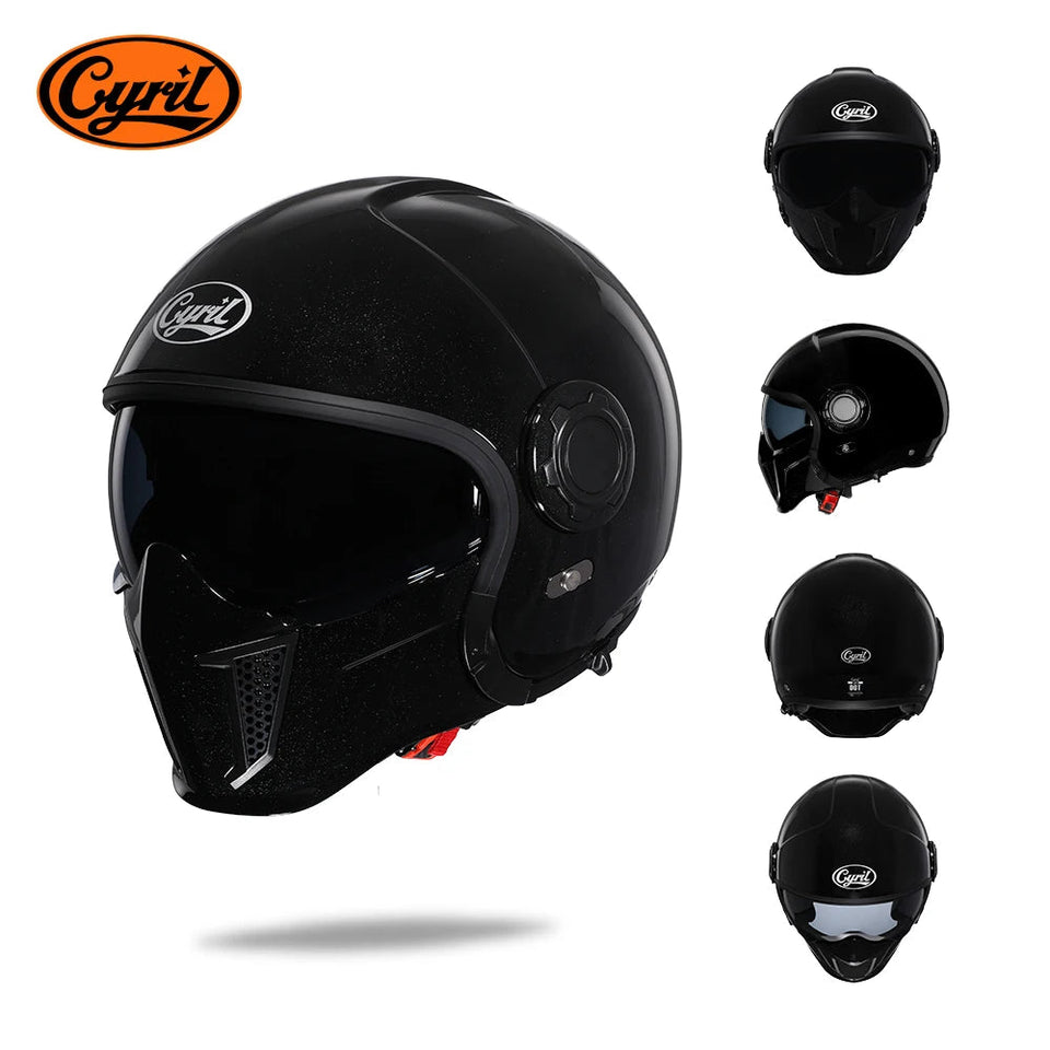 Motorcycle Helmet Full Face Open Face Helmet Modular Helmets Double Lens Quick Release Buckle Men Women CYRIL OP12A Cascos Moto AXSSIBLZ