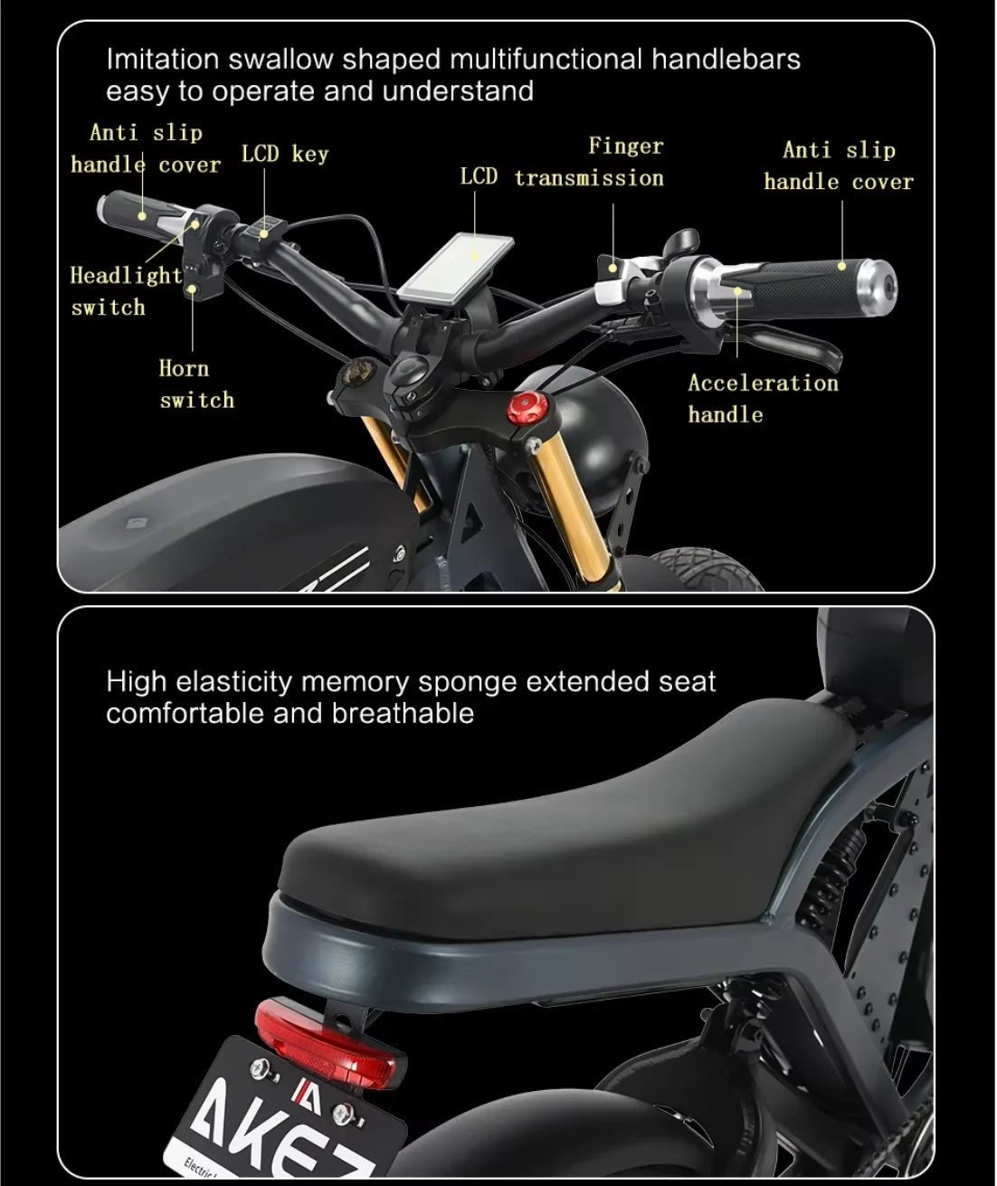 US Stock 1500w 48V Fat Tire Electric Bike Motorcycle Adults Off Road With Removable Dual Battery Mountain All-Terrain Bikes AXSSIBLZ